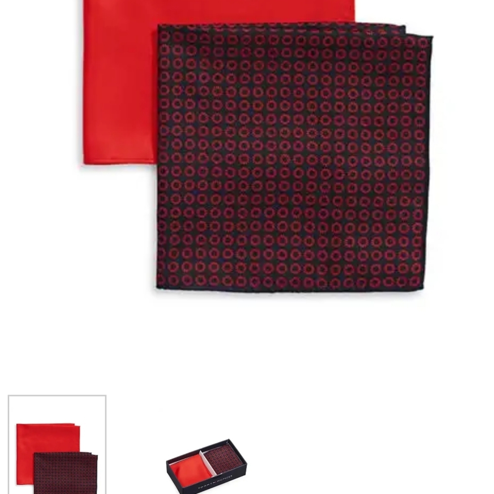 Tommy Hilfiger two-piece silk mixed pocket square
